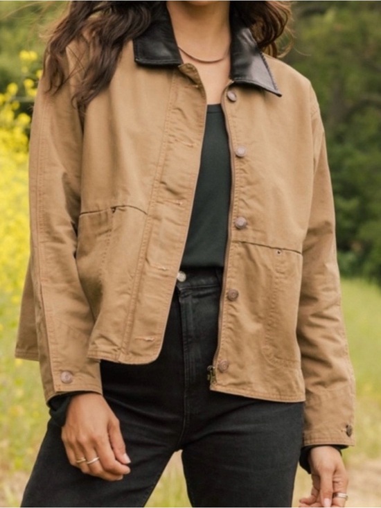 Thread & Supply Jackets & Blazers - Thread&Supply Women’s Khaki Utility Jacket with Black Collar